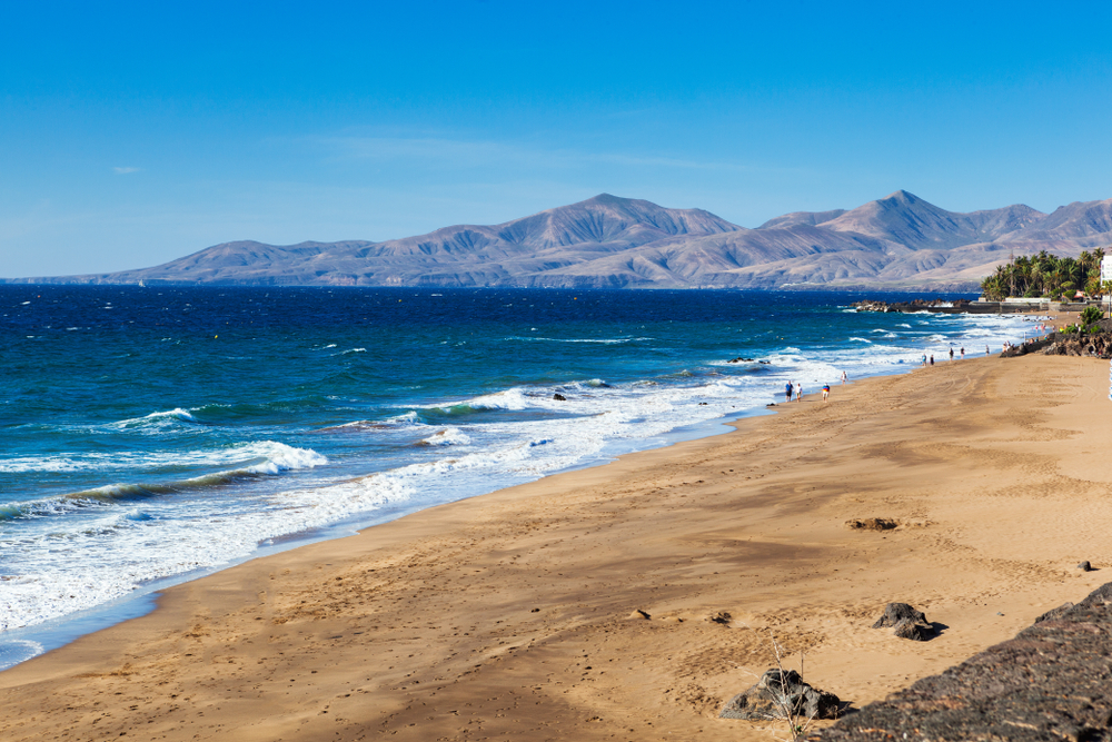 beach of puerto del carmen in lanzarote